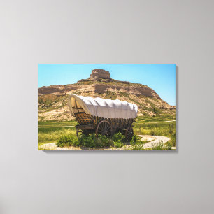 Covered Wagon at Scotts Bluff National Monument Leinwanddruck