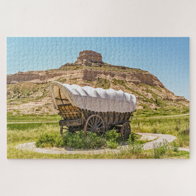 Covered Wagon at Scotts Bluff National Monument Puzzle (Horizontal)