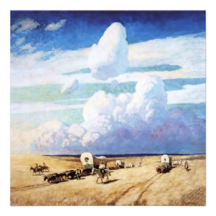 „Covered Wagons“ Western Art von NC Wyeth Fotodruck