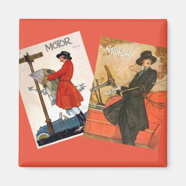 "Covers of Vintag Motor Magazine" Magnet (Vorne)