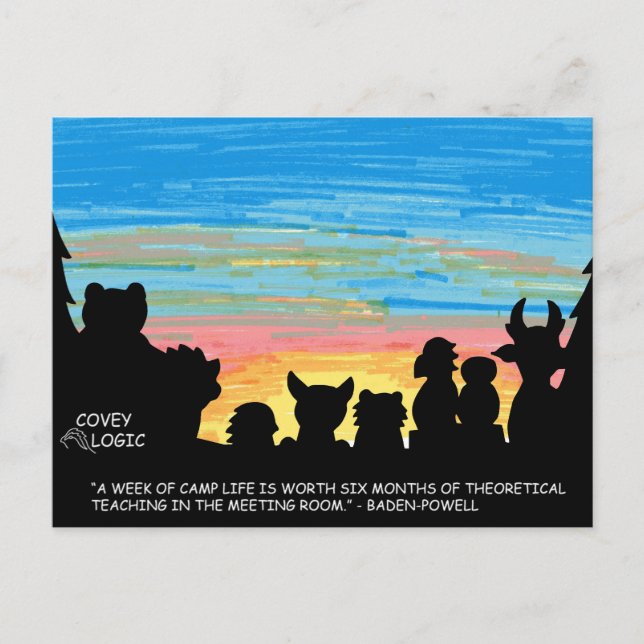 Covey Logic "Camp Life" Postkarte (Vorderseite)