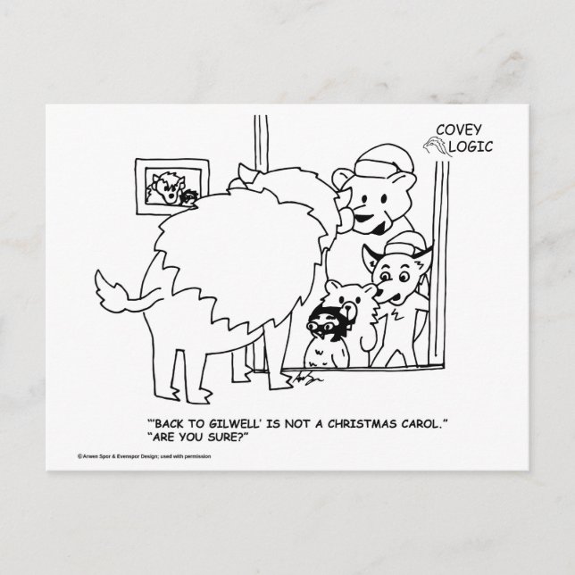 Covey Logic Christmas Caroling Postcard Feiertagspostkarte (Vorderseite)