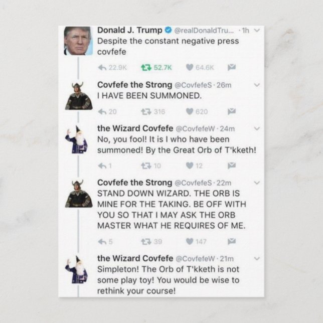 Covfefe Postkarte (Vorderseite)