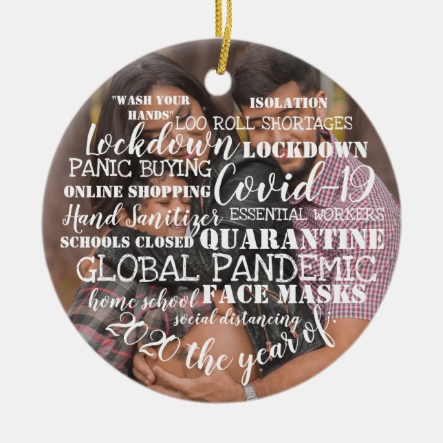 covid19 2020 das Jahr der Gesichtsmasken hinzufüge Keramik Ornament (Vorne)