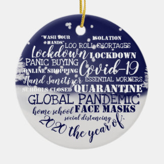 covid19 2020 das Jahr der Isolation von Gesichtsma Keramik Ornament