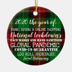 covid19 2020 Jahr der Absperrung Keramik Ornament