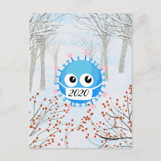 covid19 2020 Virus Weihnachtsdekoration Postkarte (Vorderseite)