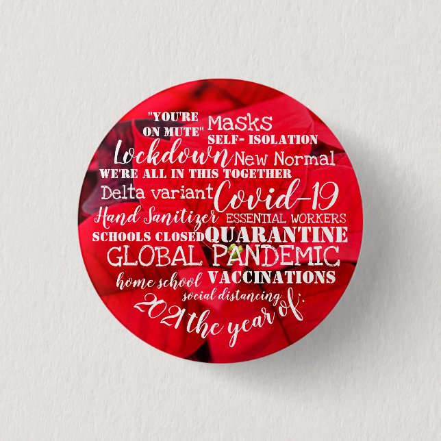 covid19 2021 das Jahr der Impfungen poinsettia c Button (Vorderseite)