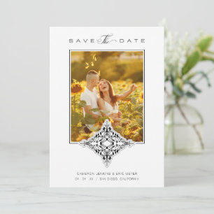 Covid19 Black Chic Lace Romantisches Foto Hochzeit Save The Date