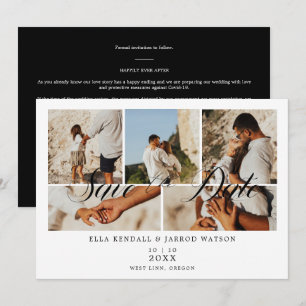 Covid19 Chic Black Trendy Collage 5 Foto Hochzeit