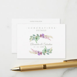 Covid19 Details Sophisticated Lilac Chic Wreath Begleitkarte