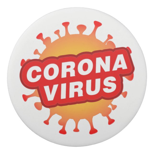 Covid19 Eraser CoronaVirus Struktur Text rund Radiergummi (Vorderseite)