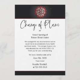 COVID-19 Änderung des Plans Business oder Persönli Einladung