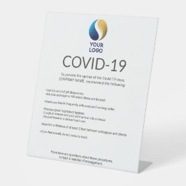 Covid-19 Beratung mit Firmenlogo Sockelschild