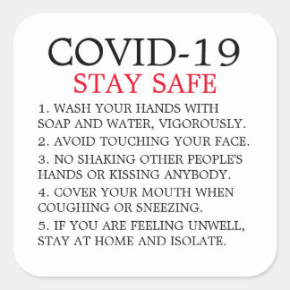Covid-19 Beratung Quadratischer Aufkleber