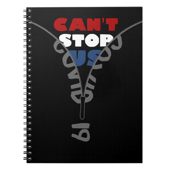 COVID-19 Cant Stoppt US rot-weiß und blau Notizblock (Vorderseite)