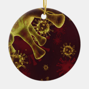 Covid-19 Coronavirus Virus Spreading as Medical Keramik Ornament