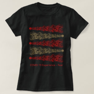 COVID-19 Erfahrung, Angst, Virus, Gold und Rot T-Shirt