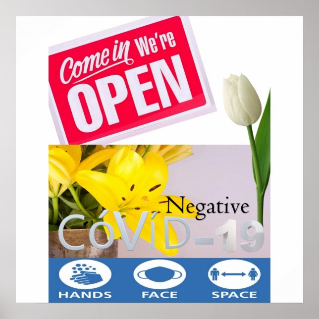 Covid 19 Florist Floral Open Sign Poster Matte (Vorne)