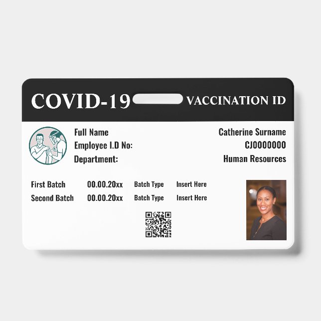 Covid 19 Impfhilfe für Arbeitnehmer| DIY-Foto-Info Ausweis (Vorderseite)