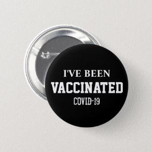 Covid 19-Impfstoff schwarz-braun Button