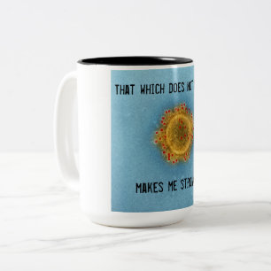 Covid-19 Kaffee Tasse. 15oz.Schwarz und Weiß. Zweifarbige Tasse