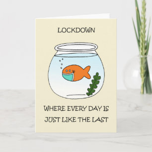 Covid 19 Lockdown Cartoon Goldfish Karte