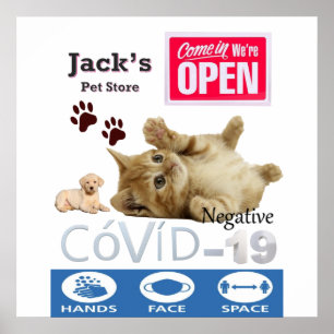 Covid 19 Pet Store Open Sign Poster Matte