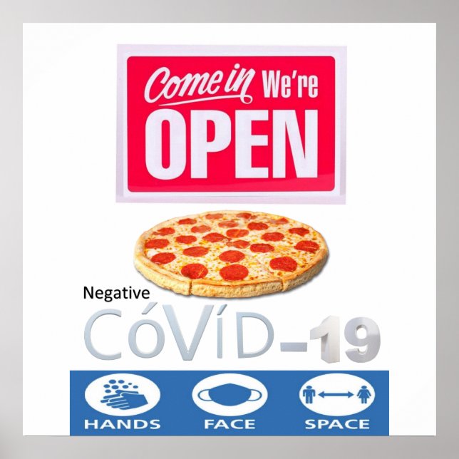 Covid 19 Pizzeria Store Open Sign Poster Matte (Vorne)