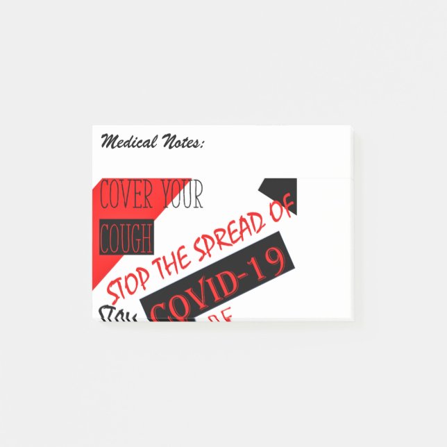 Covid-19 Post-it Klebezettel (Vorderseite)