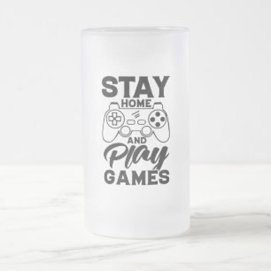 COVID 19 Quarantine Gamer Gift - Bleibe auf Zuhaus Mattglas Bierglas