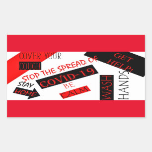 COVID-19 RECHTECKIGER AUFKLEBER