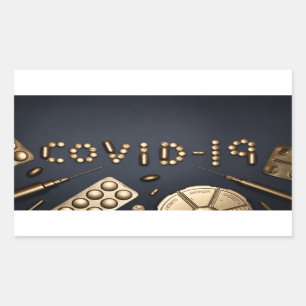Covid-19 Rechteckiger Aufkleber