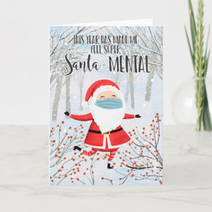 Covid-19 Santa face mask extra sentimental Karte