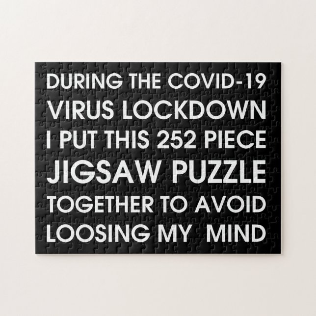 COVID-19 ~ Schwarz-Weiß-Typografie Puzzle (Horizontal)