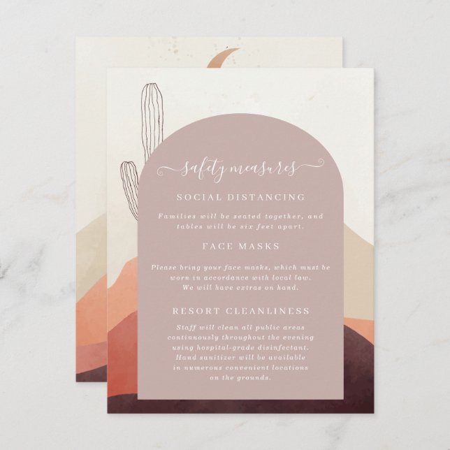 Covid 19 Sicherheitshinweise — Informationen über  Begleitkarte (Vorne/Hinten)