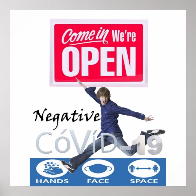 Covid 19 Store Open Schild Poster Matt (Vorne)