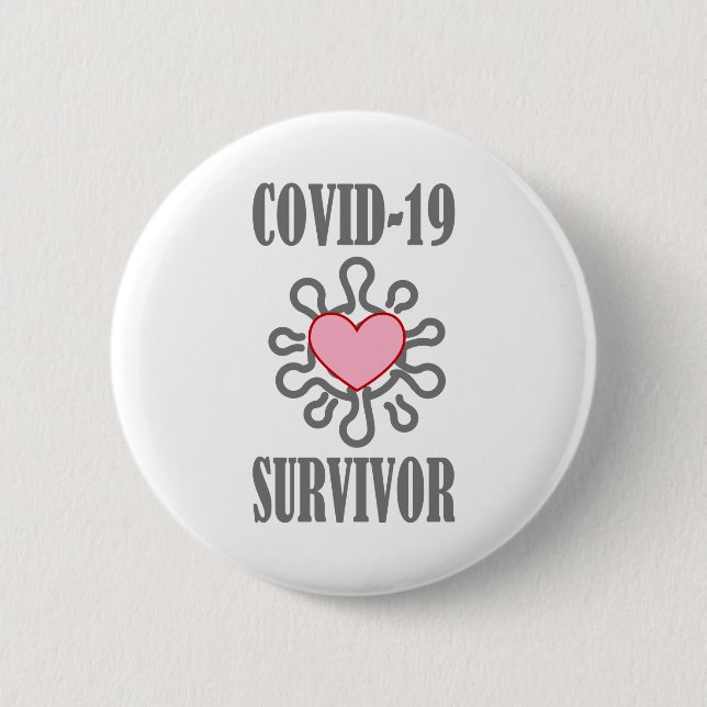 COVID-19 Survivor Corona Virus Ich überlebte Button (Vorderseite)