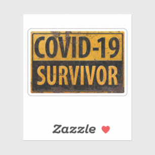 Covid-19 Survivor - Ermutigendes Metal-Zeichen Aufkleber