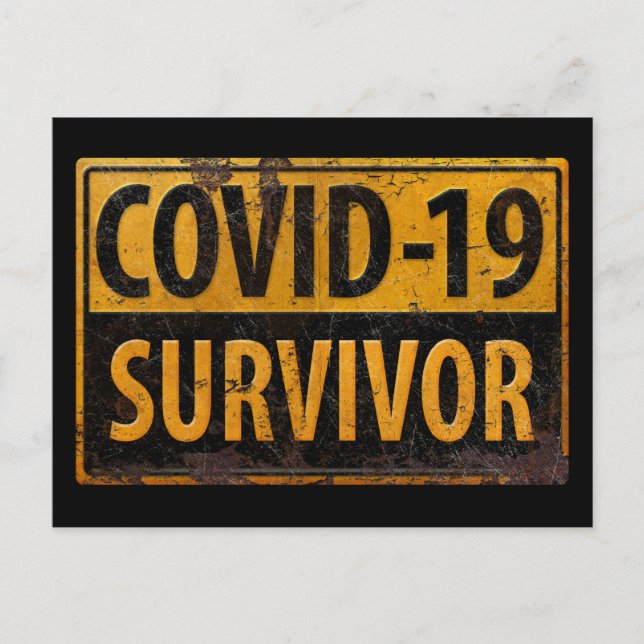 COVID-19 SURVIVOR - Ermutigendes Metall-Look-Zeich Postkarte (Vorderseite)