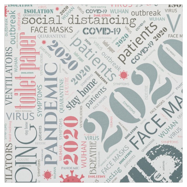Covid-19 Textdesign Farbe2 ID742 Stoff (Muster)