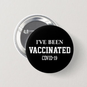 Covid 19 Vaccine Black Custom Button