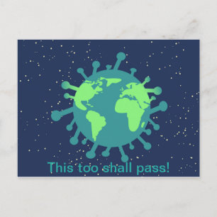 Covid 19 Welt Postkarte