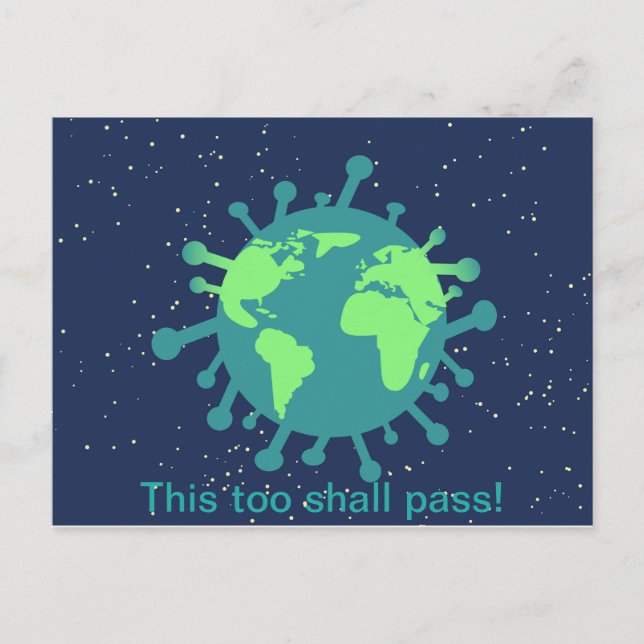 Covid 19 Welt Postkarte (Vorderseite)