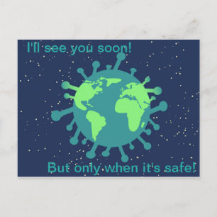 Covid 19 Welt Postkarte