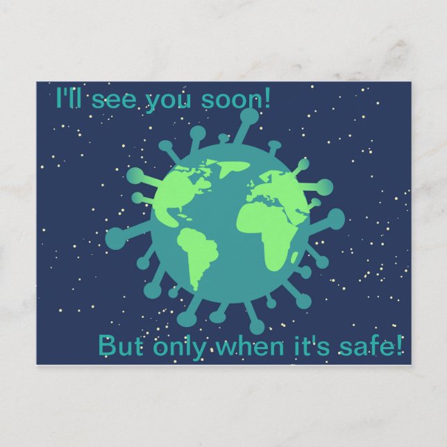 Covid 19 Welt Postkarte (Vorderseite)