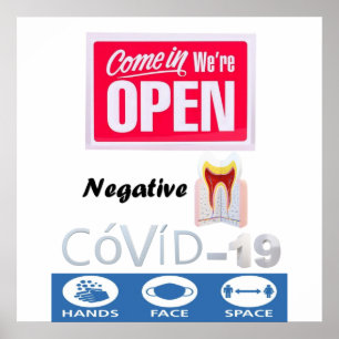 Covid 19 Zahnarzt Offen Schild Poster Matt