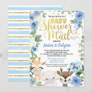 Covid Boy Dusche per Post Pandemic Woodland Tier Einladung