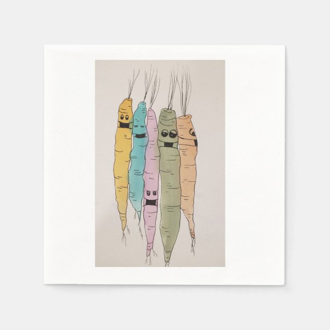 Covid Carrots "Karotten einander" Serviette (Vorderseite)