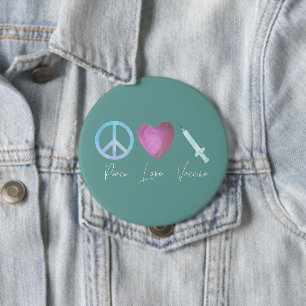 Covid Coronavirus Peace Liebe Impfstoff 2021 Button